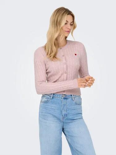 ONLY Strickjacke ONLKATIA LS CABLE BUTTON CARDIGAN CC KNT lila XL (42) - Modische Strickjacke in Burnished Lilac, ideal für jeden Anlass. Pflegeleicht und aus einem hochwertigen Materialmix, bietet sie optimalen Tragekomfort und einen stilvollen Look.
