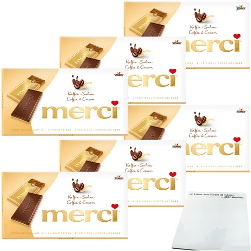 Merci Kaffee-Sahne Tafelschokolade 6er Pack 6x100g Packung usy Block