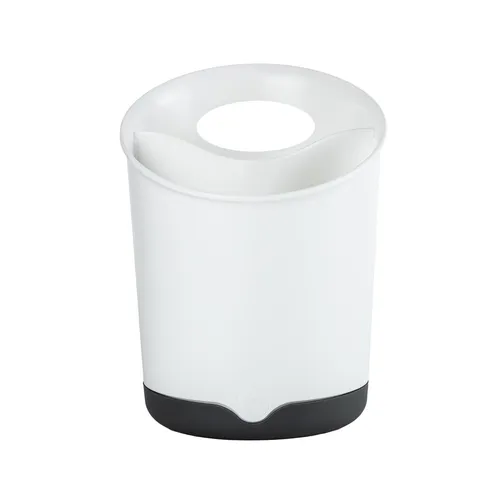 Kochblume Utensilienbehälter Weiß - Praktischer Küchenutensilienbehälter aus hochwertigem Kunststoff und Silikon, ideal für die Aufbewahrung von Kochutensilien und Getränke, passt perfekt in jede Küche.