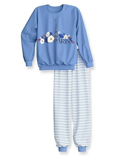 CALIDA Kids Bündchen-Pyjama Kinder aus Bio Baumwolle - Hochwertiger Schlafanzug aus hautfreundlicher Bio Baumwolle, atmungsaktiv und pflegeleicht. Die weichen Bündchen sorgen für hohen Tragekomfort und halten warm.