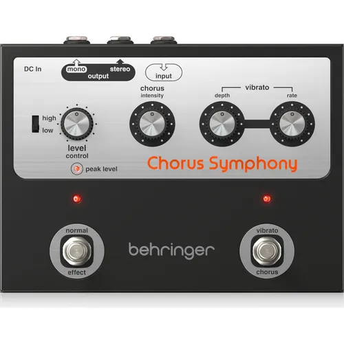 Behringer Chorus Symphony B-Stock - B-Stock Effektpedal für E-Gitarre; authentischer Nachbau eines 70er Jahre Modulationspedals mit analogem Schaltkreis für warmen Sound und vielseitige Effekte.