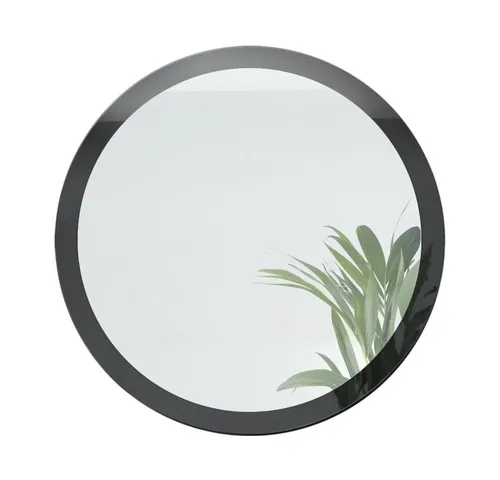 Vladon Wandspiegel Globe 80 cm – Dekorativer runder Spiegel in Schwarz Hochglanz - Moderner Wandspiegel mit 80 cm Durchmesser, ideal für Flur und Wohnzimmer. Robuste MDF-Rahmenkonstruktion sorgt für Langlebigkeit. Schnelle und einfache Montage inklusive Zubehör.