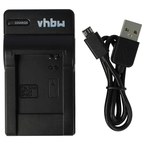 vhbw USB Ladegerät kompatibel mit Samsung SL50, SL600, SL630, ST30, ST60, ST61, ST65 Kamera Camcorder/Akku - Ladeschale, Ladeanzeige, 4,2 V