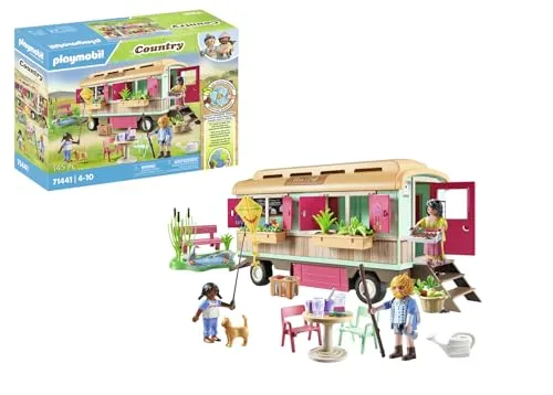 PLAYMOBIL Country 71441 - Gemütliches Bauwagencafé mit detailreicher Ausstattung, ideal für kreatives und spielerisches Lernen für Kinder ab 4 Jahren