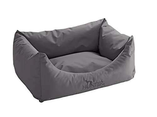 HUNTER Gent Hundesofa 60 x 45 cm, grau - Hundebett mit wasser- und schmutzabweisender Oberfläche, antibakteriell behandelt für optimale Hygiene. Ideal für anspruchsvolle Vierbeiner und leicht zu reinigen bei 30 °C.