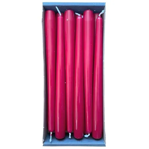 Nordring 12 Spitzkerzen 2,3 x 25 cm Karminrot – RAL-zertifiziert, tropffrei & raucharm, ca. 8 Std. Brenndauer – Tischdeko & Kerzenleuchter