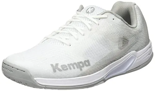 Kempa Femme Wing 2.0 Damen Handballschuhe, Weiß/Grau, 37.5 EU - Damen-Handballschuhe mit hervorragender Passform und optimalem Halt für besten Spielkomfort auf dem Feld.