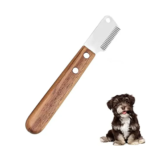Professional Trimmmesser, Hund Trimmmesser mit Holzgriff, Ergonomisch Geformtem Griff für Rechtshändig, Anwendbar für die Tierpflege, die meisten Hunde