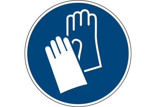 Soennecken Hinweisschild Hinweisschild Handschutz benutzen ISO 7010/M0096 rund 200mm PVC