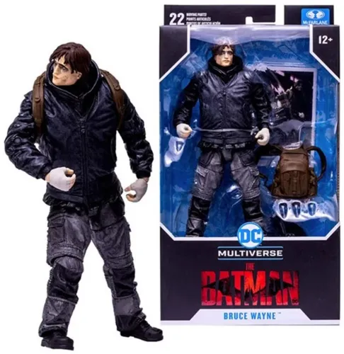 Mcfarlane Toys Batman Bruce Wayne Vagabund - Actionfigur im 7-Zoll-Maßstab mit 22 beweglichen Teilen, ideal für Sammler und Fans von The Batman. Inklusive Rucksack und Sammelkarte mit Charakterbiografie.