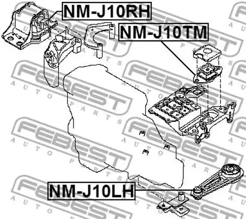 Febest Lagerung, Motor NM-J10RH