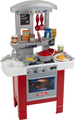 Theo Klein 9106 Miele Küche Starter - Beidseitig bespielbare Spielküche mit Zubehör für kreative Kinder ab 3 Jahren, inklusive Kochplatte mit Sound und vielfältigem Spielzeug-Lebensmitteln.