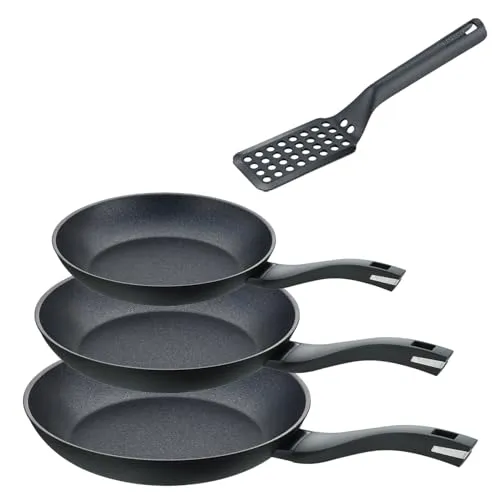 Berndes Pfannen Set Induction Enduro 4tlg. - Bratpfannen 20, 24 & 28 cm - Pfannenset für alle Herdarten mit extrem robuster 3-Schicht-Antihaftversiegelung für gesundes und sicheres Kochen.