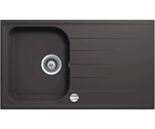 Victory S860 Granitspüle 86x50cm - Granitspüle für 45/50er Schränke, inklusive Drehexcentergarnitur und Ab- und Überlauf. Made in Germany für höchste Qualität in Ihrer Küche.