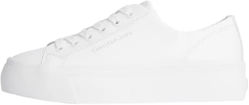 Calvin Klein Damen Vulcanized Sneaker Flatform Low aus Leder, Weiß (Triple Bright White), 41 - Damen-Sneaker mit trendiger Flatform, aus hochwertigem Leder für optimalen Tragekomfort und einen stylischen Look.