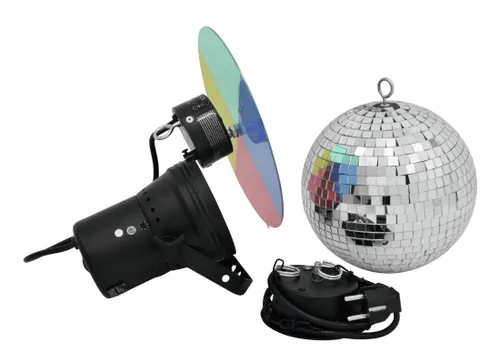 Eurolite Spiegelkugelset 20cm – Komplettset mit Motor und Leuchtmittel