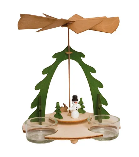 Kuhnert Kreativset 10103 - Schneemann Bastelset - Kreativkästen für die Herstellung einer einzigartigen Weihnachtspyramide, Made in Germany, mit nachhaltigen Materialien und traditioneller erzgebirgischer Volkskunst.