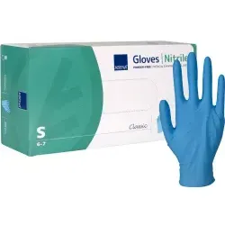 ABENA® Classic Nitrilhandschuhe, puderfrei, blau 1999902087 , 1 Packung = 200 Stück, Größe S