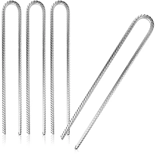 com-four® 4X XL Bodenanker aus massivem Stahl – U-Form 40 cm