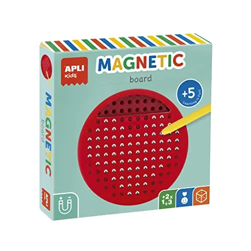 APLI Kids 19088 - Magnetische Mini-Tafel (Ø 141 x 25 mm) - Inklusive Magnetstift und Beispielkarten