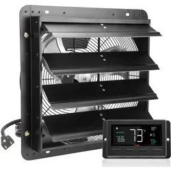 VEVOR Abluftventilator, 406 mm, Temperatur-Feuchtigkeitsregler, EC-Motor, 1747 CFM, Wandlüfter mit Geschwindigkeitsregelung zur Wandmontage, Belüftung und Kühlung für Gewächshäuser, Garagen, Schuppen