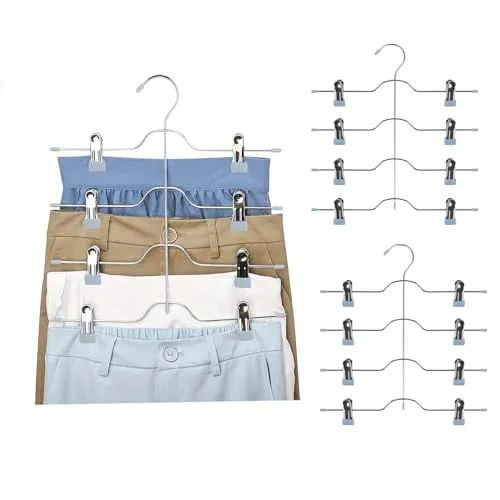 Lrocotanc Hosenbügel Platzsparend - Kleiderbügel Röcke 3 Stück - Grau