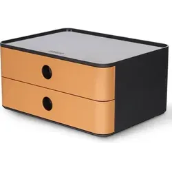 HAN Schubladenbox 2 Laden grau/caramel braun 1120-83 Allison - Praktische Schubladenbox mit 2 Laden in modernem grau/caramel, ideal zur Aufbewahrung von Büromaterialien und zur Ordnung auf dem Schreibtisch.