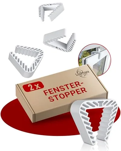 LouMaxx Fensterstopper 2er Set – Sicherer Halt für Fenster und Türen ohne Bohren