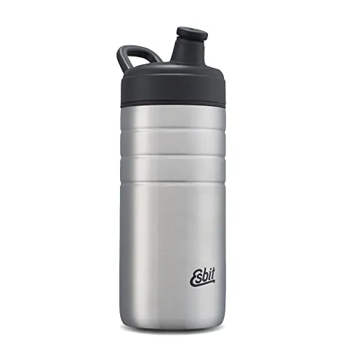 Esbit Majoris Sportflasche 600ml aus Edelstahl - Trink- & Wasserflaschen, robust und mit praktischem Silikon-Trinkverschluss, ideal für sportliche Aktivitäten und unterwegs.