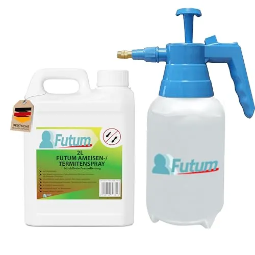 FUTUM 2L Ameisenspray - Biozidfreies Insektenspray mit Sofortwirkung - Pflegemittel & Schädlingsbekämpfung - Effektive Bekämpfung von Insekten ohne Biozide, ideal für Innen- und Außenbereich, sicher in Lebensmittelbereichen einsetzbar.