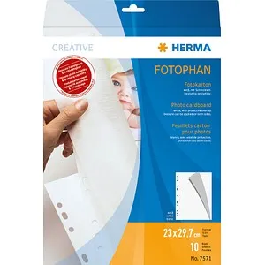 HERMA Fotokarton Fotoblätter weiß 250 g/qm 10 Blatt