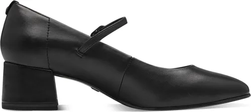 Tamaris Damen Pumps Riemchen Leder Blockabsatz Schwarz von Tamaris