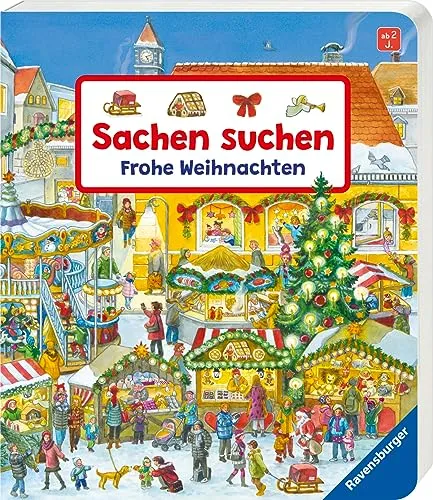 Sachen suchen: Frohe Weihnachten - Weihnachtsbuch für Kinder ab 2 Jahren - Weihnachten für Kinder, interaktives Suchbuch mit bunten Illustrationen für spielerisches Lernen und Freude an der Weihnachtszeit.