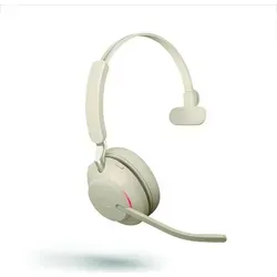JABRA Evolve2 65 UC Mono Headset - Beige - PC-Headsets mit Bluetooth 5.0, passive Geräuschunterdrückung und bis zu 37 Stunden Akkulaufzeit für ungestörte Gespräche im Büro.