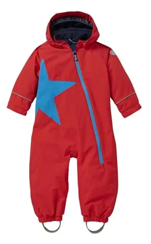 JAKO-O Schneeoverall Stern, Tomatenrot Größe 92/98 - Wasserdichter und winddichter Schneeoverall mit warmem Microfleece-Futter. Ideal für kaltes Wetter, schützt optimal mit abnehmbaren Silikonstege und elastischen Beinabschlüssen.