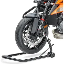 ConStands Motorradheber Lenkkopfständer Vario 5 PIN - Wagenheber für Motorräder, ideal für Vorderrad- und Gabelarbeiten. Einstellbare Höhe (73-90cm) und 5 Adaptergrößen sorgen für optimale Anpassung und Sicherheit beim Anheben.