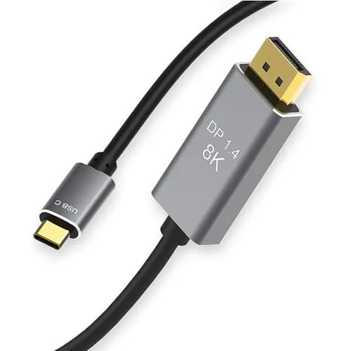 Reagle USB-C auf Displayport DP 8K 4K 144Hz Adapterkabel 1.8m Kabel USB C DP 7.1 und 5.1 Audio Thunderbolt mit MST Freesync Für Telefon Laptop Monitor