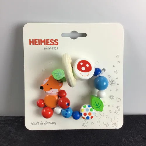 Heimless,Greifring,Baby,Erstlingsspielzeug,Holz,mehrfarbig,Fuchs