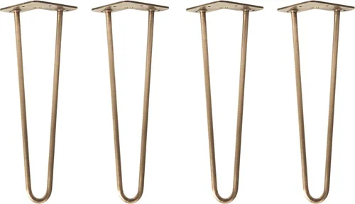 Natural Goods Berlin HAIRPIN Legs - Antik Gold, 40 cm, 4 Stück - Stabile Haarnadelbeine aus robustem Rundstahl für individuelle DIY-Möbelprojekte. Ideal für Esstische, Couchtische und mehr. Inklusive Schrauben für einfache Montage!