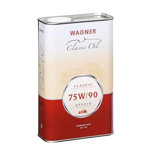 WAGNER Hypoid-Getriebeöl SAE 75W90 Mineralisch API GL 5 & EP-Wirkstoffe Für Old- & Youngtimer| 75W90 Getriebeöl Antriebsachsen, Kegel-,Lenk-,Stirnrad-& nicht synchronisierte Schaltgetriebe, 1 Liter