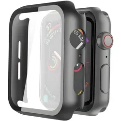 AVANA Schutzhülle für Apple Watch Series 6 / 5 / 4 / SE 3/2/1 40mm Hülle TPU Bumper iWatch Case 360° Full-Cover Displayschutz Schwarz - Schwarz
