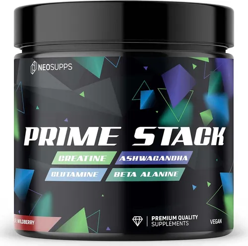 NEOSUPPS Prime Stack Wildberry – Trainings Supplement - Vielseitiges Trainings Supplement mit Creatin, Glutamin und Beta Alanin. Ideal für Kraftsport und Ausdauer, unterstützt Muskelaufbau und Regeneration. Monatliche Versorgung für effektives Training.