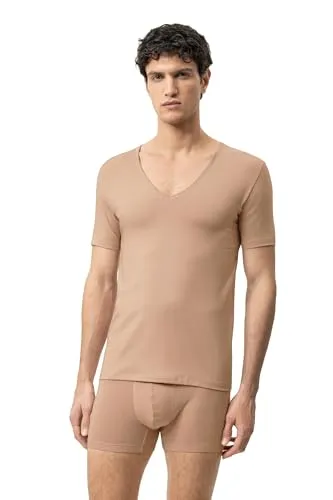 Mey Dry Cotton Functional V-Neck Shirt Beige 5XL Herren - Herren-Shirt aus Coolmax-Material für optimale Atmungsaktivität und Anti-Geruch-Effekt. Ideal als Basic unter Hemden oder für Freizeitaktivitäten, bietet es den ganzen Tag Komfort und Frische.