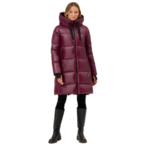Krimson Klover Winter-Daunenmantel Compass Long Down mit Kapuze, burgund Damen Größe S - Der Compass Long Down Jacket hält Sie stilvoll warm an kalten Tagen. Mit praktischen Reißverschlusstaschen und wasserabweisender DWR-Beschichtung ist dieser Mantel ideal für jedes Winterabenteuer.
