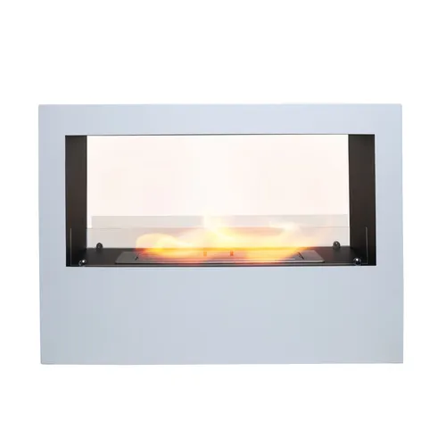 Ethanol Kamin 100x30x70 weiß mit 3,5 Liter Edelstahl Ethanolbrenner - Moderne Feuerstelle aus Stahl, ideal für jedes Zimmer. Genießen Sie das Ambiente eines echten Feuers ohne Rauch und Ruß – perfekt für Ihr Zuhause!