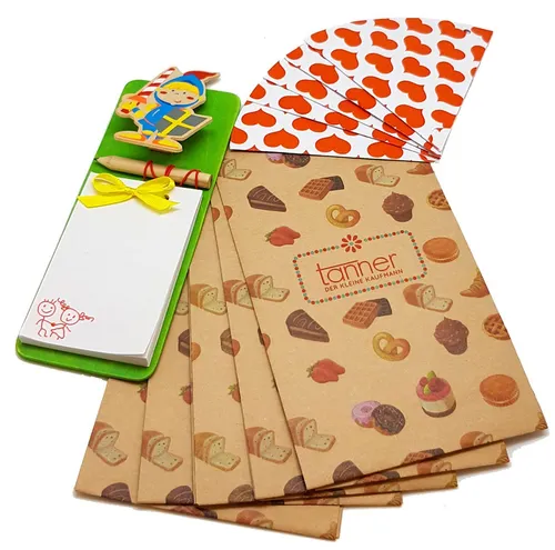 Chr. Tanner Kaufladensortiment mit Spitztüten, Einkaufstüten und Block