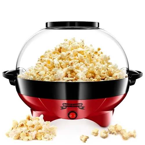 Gadgy Popcorn Maschine groß - Retro Popcorn Maker 5 L - Popcorn-Maschinen für frisches Popcorn zu Hause, 800W Leistung und leise in nur 3 Minuten, ideal für Partys und als Geschenk.