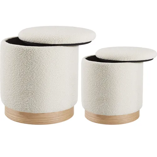 tectake® 2er Set Hocker mit Stauraum - Stilvolle Hocker, stapelbar und pflegeleicht, bieten zusätzlichen Stauraum für Decken oder Kissen und sind ideal für Wohnzimmer, Schlafzimmer oder Flur.