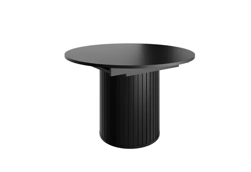 Design Esstisch Roma DO-9 - Rund, Ausziehbar, Schwarz - Esstisch, elegantes Design mit Funktionalität, ausziehbar von 120 cm auf 160 cm, ideal für stilvolle Esszimmer.