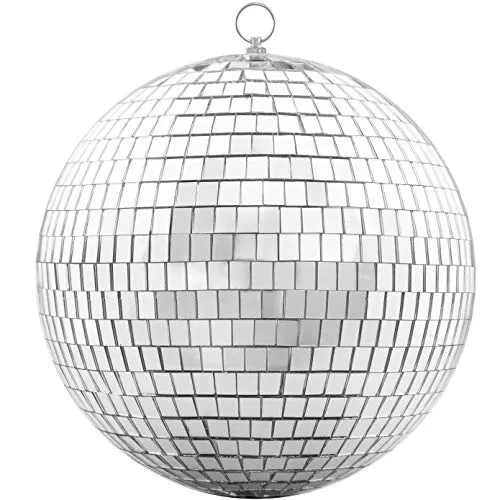 Devan - 20CM Silberne Spiegelkugel - Disco-Kugel für Party, Hochzeit & Fest - Hängend aus Glas